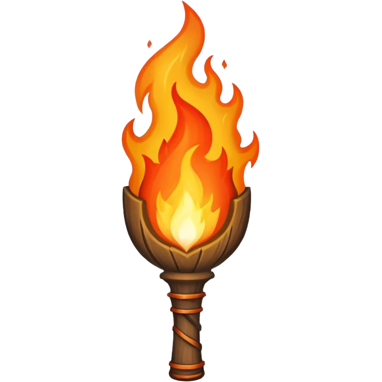 A flaming torch like you'd see in a medieval castle emoji