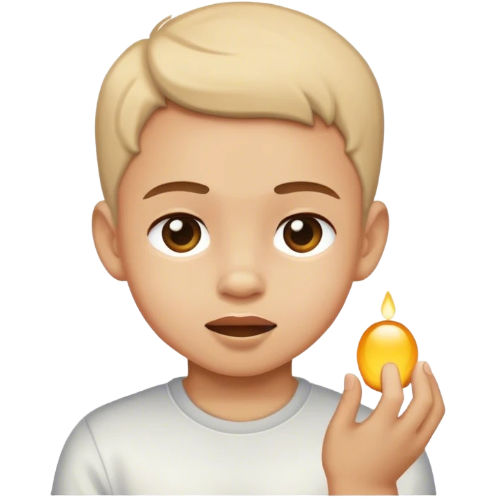 a kid playing emoji