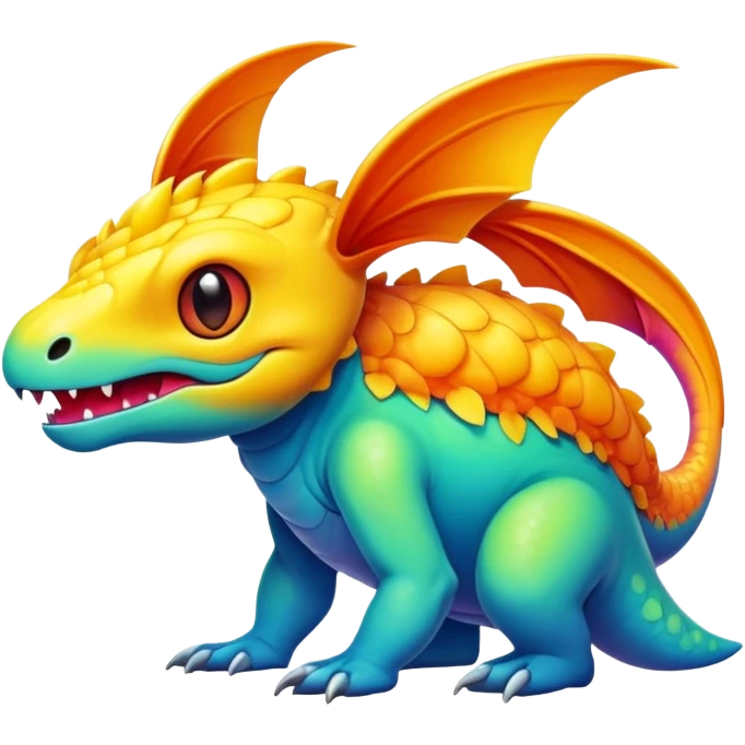 Randomly-colored vibrant colorful Fakémon-creature emoji