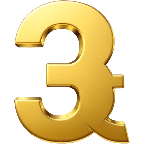 Symbole de currency en or en forme de lettre F précise, seul, 3D, brillant, style emoji simple et lisible sur fond uni. pas une autre lettre

Fcoins emoji