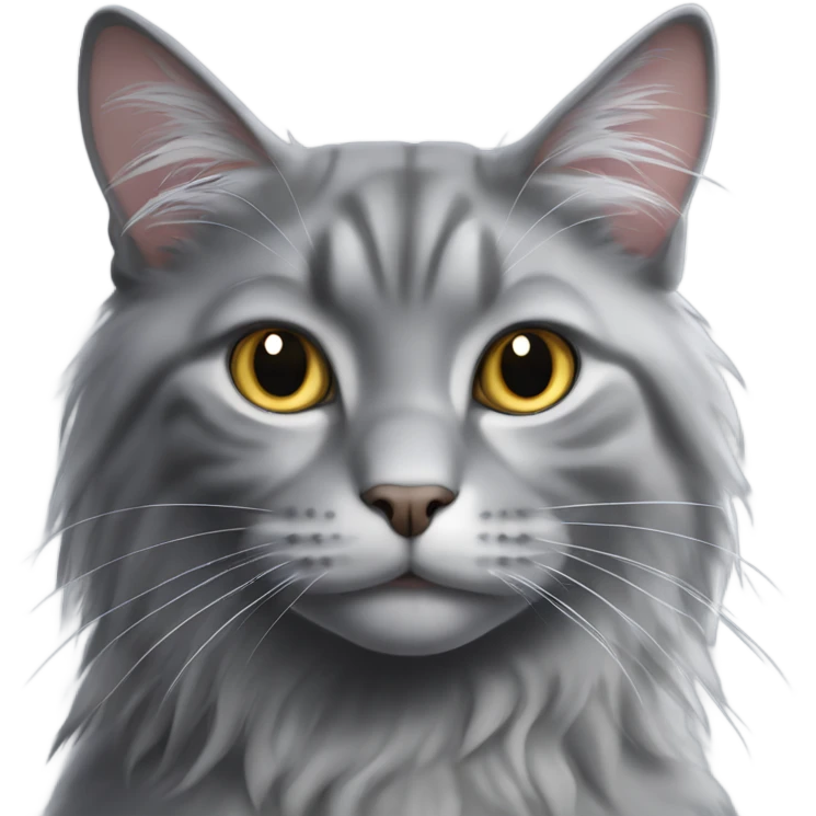 fold-eared long-haired gray cat emoji
