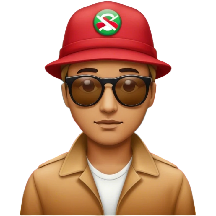 A man beside a red subway emoji