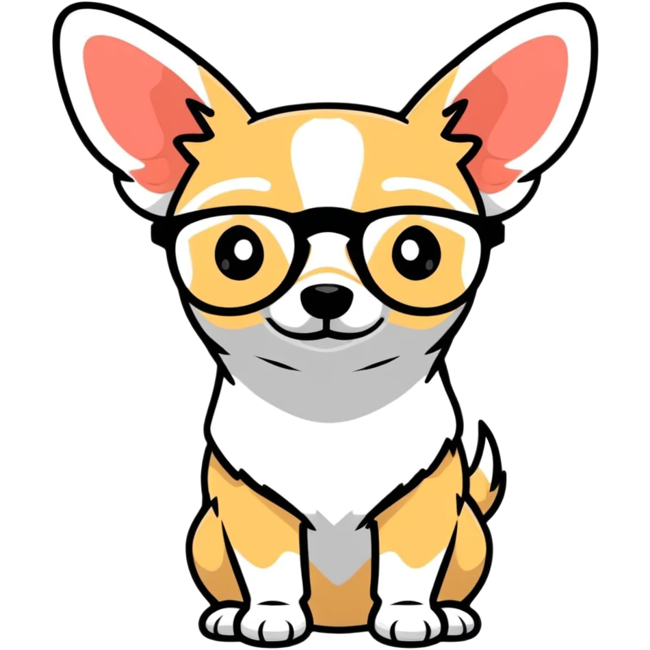Chihuahua wearing glasses  emoji