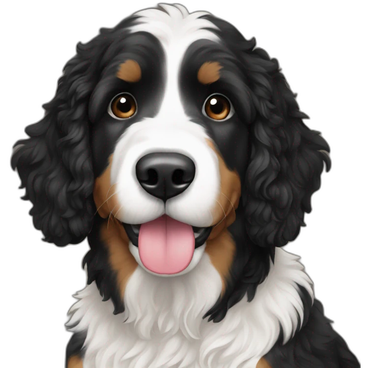 black white bernedoodle emoji