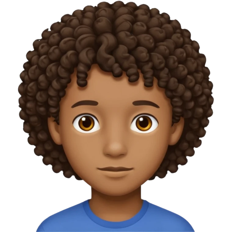 Black 15 year old boy with curly brown hair emoji