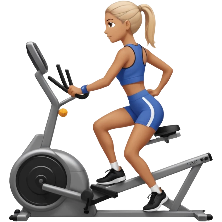 women  workout on erg machine
 emoji