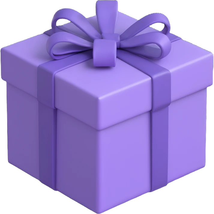 A lavender gift present for a woman emoji
