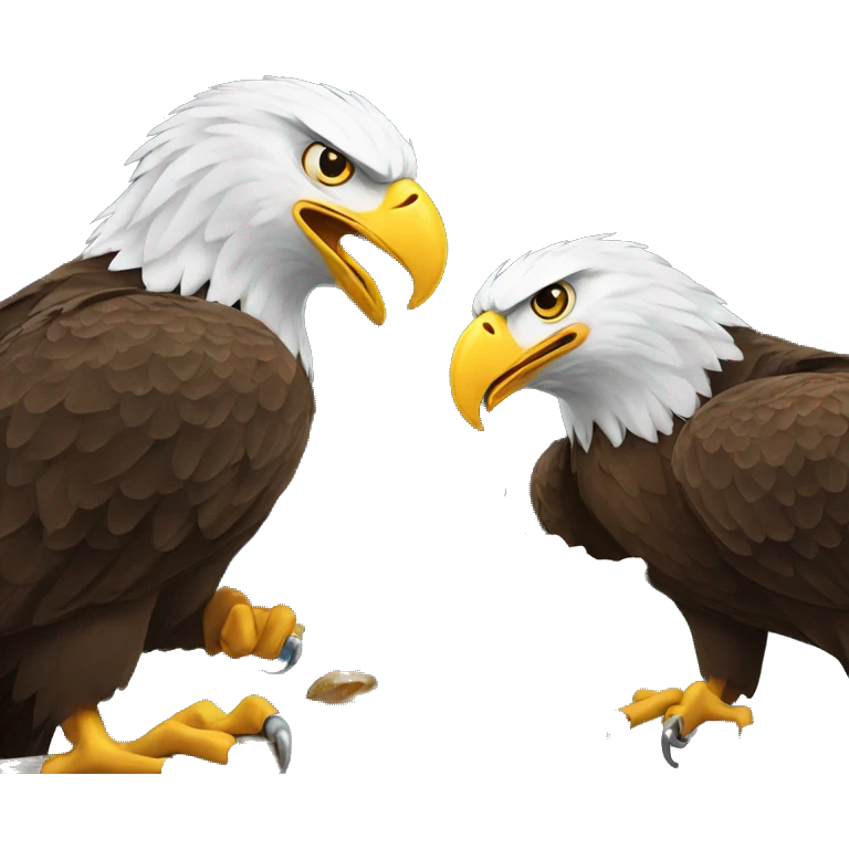 2 Big Eagles eating worms emoji