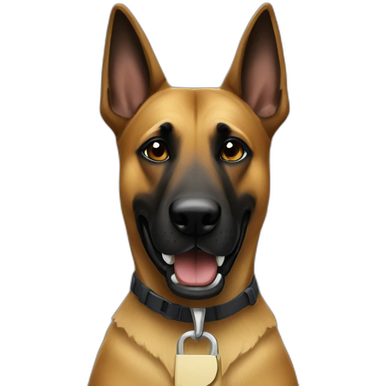 malinois dog wearing jigsaw mask emoji