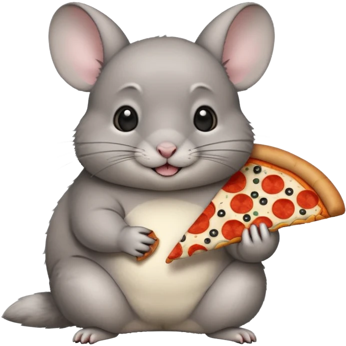 chinchilla eating pizza emoji