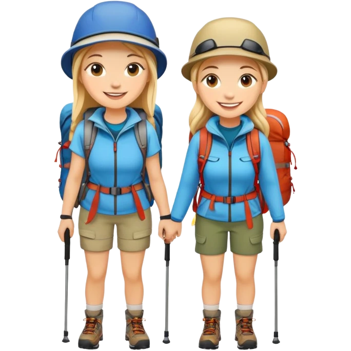 Girlfriends hiking emoji