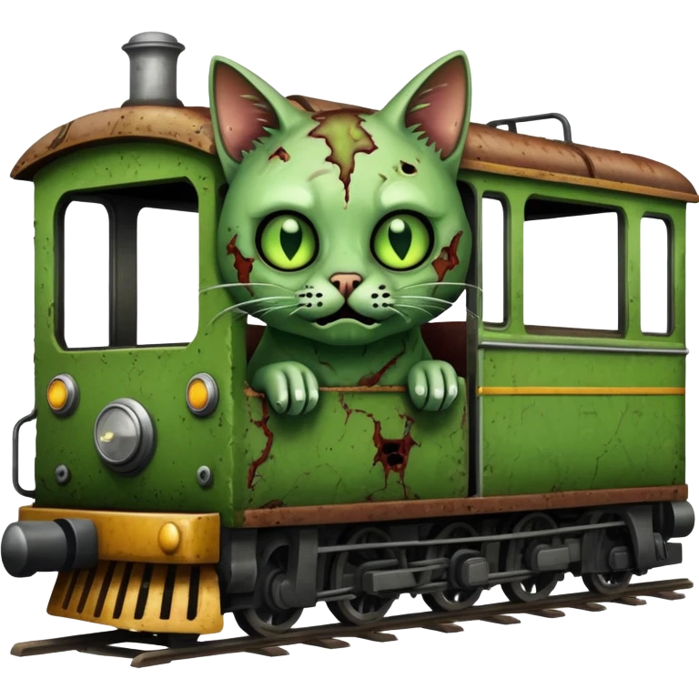 Zombie cat train emoji