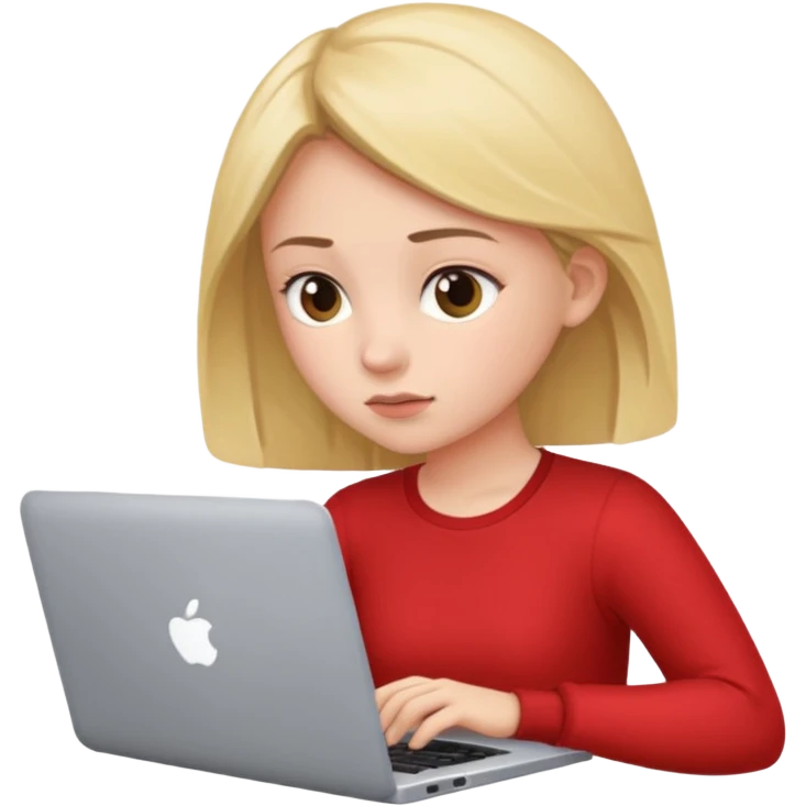 girl use laptaop emoji