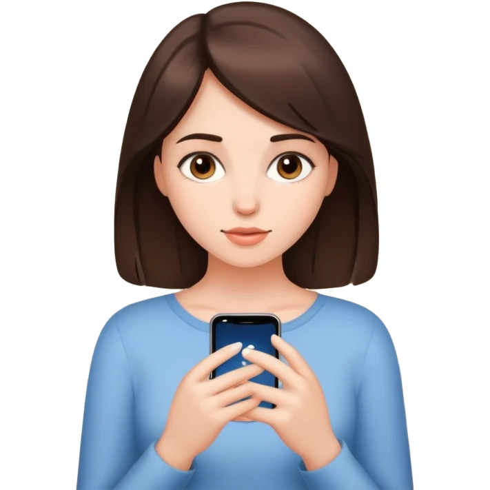 Naked short brunette pretty girl touching herself emoji