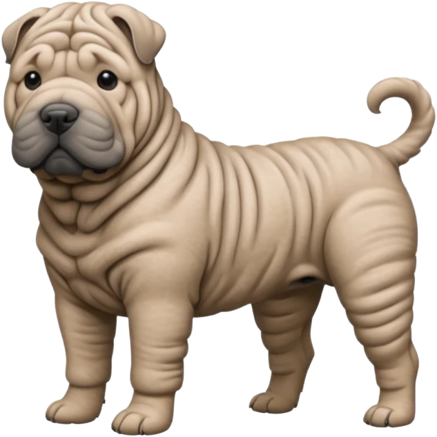 Grey shar pei dog standing emoji