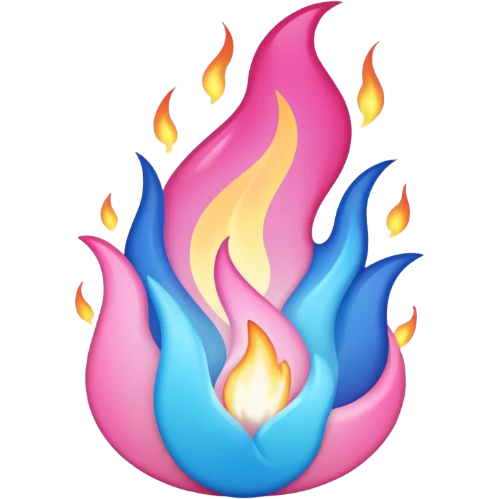 pink,white, and blue flame emoji