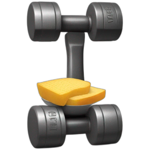 dumbbell with food emoji