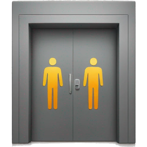 a door with the men restroom sign on it emoji