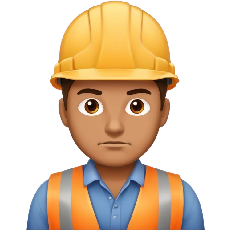 builder photorealistic serious emoji