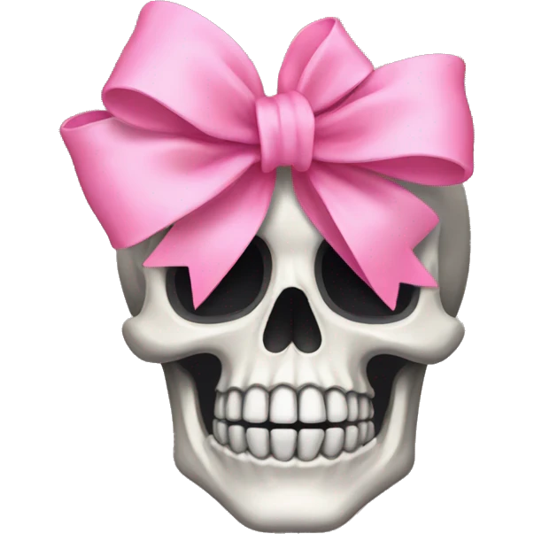 Skeleton with pink bow on head emoji