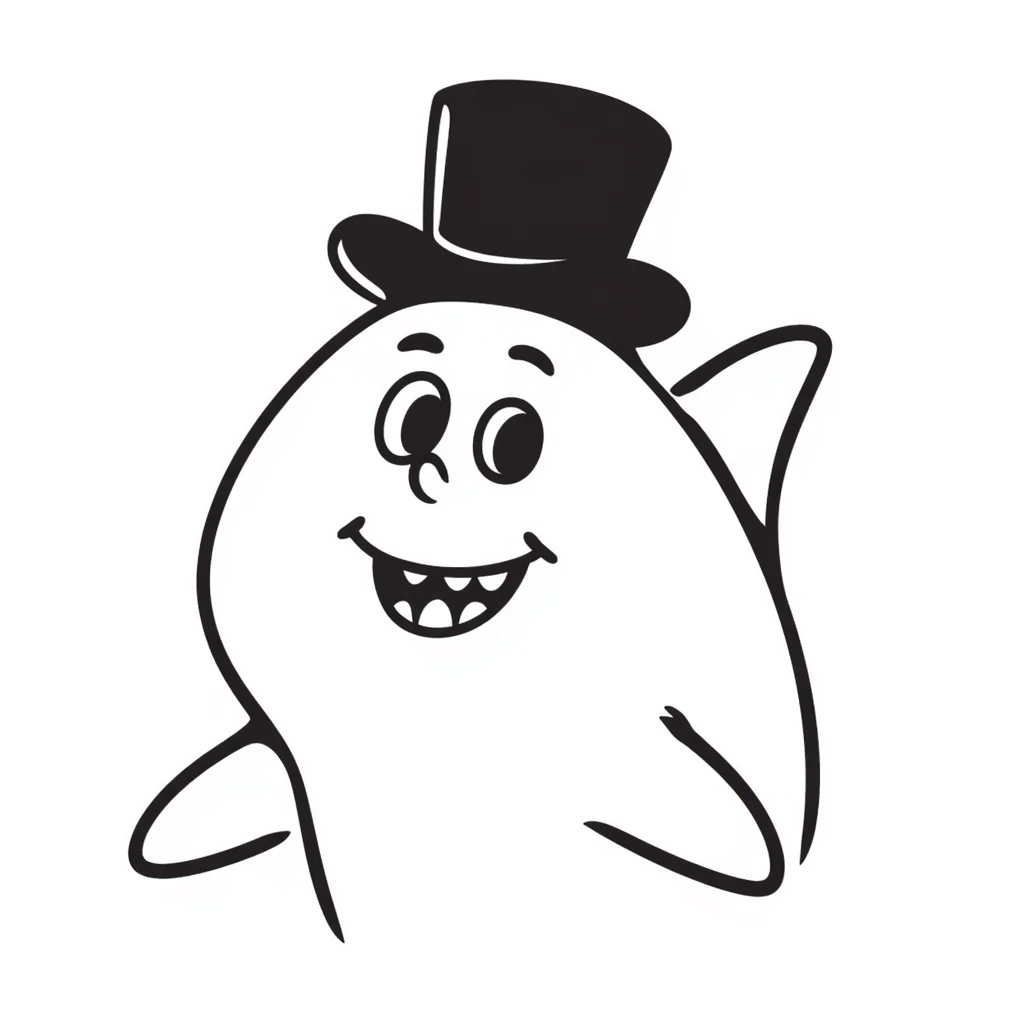 shark wearing a top hat emoji