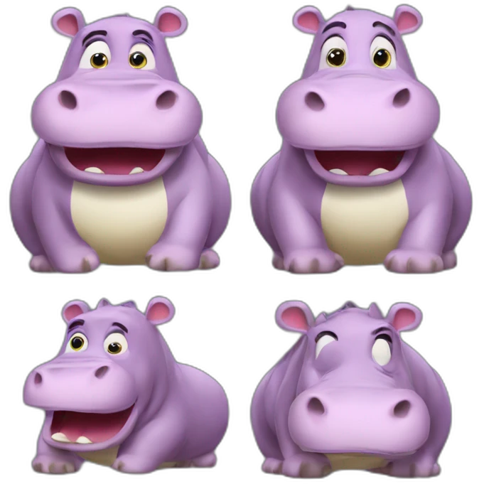 The hippopotamus moto moto from the Madagascar cartoon emoji