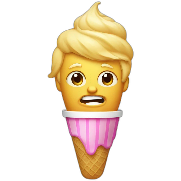 Trump eating ice cream emoji