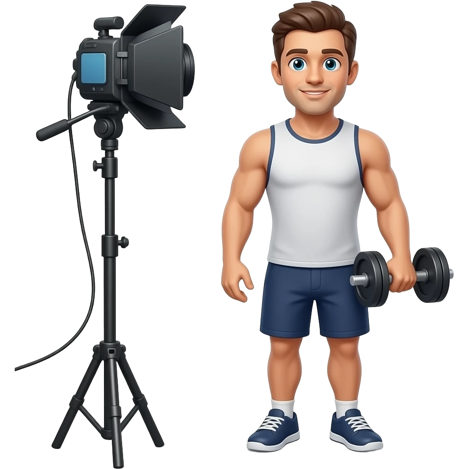 fitness content creator: filming himself emoji