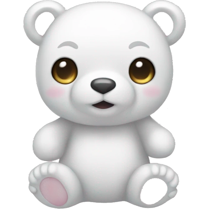 Cute aesthetic white stuffed bear emoji