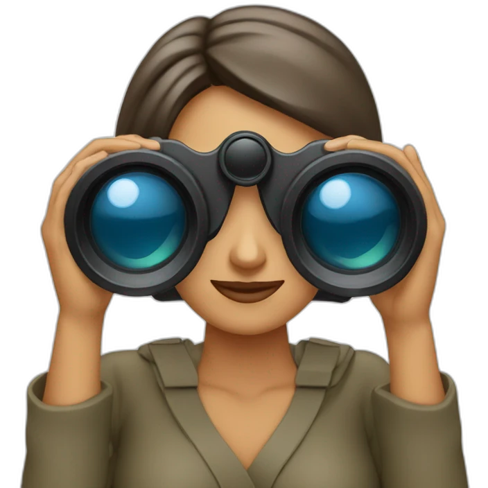 woman binoculars emoji