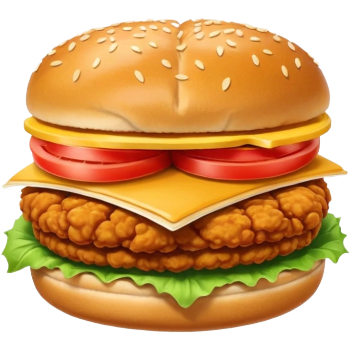 simple fried chicken sandwich, minimal details emoji