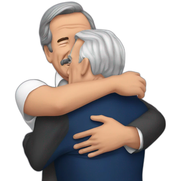 Andres Manuel Lopez Obrador hugging Vicente Fox emoji