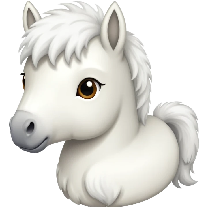 White bishon like a horse emoji