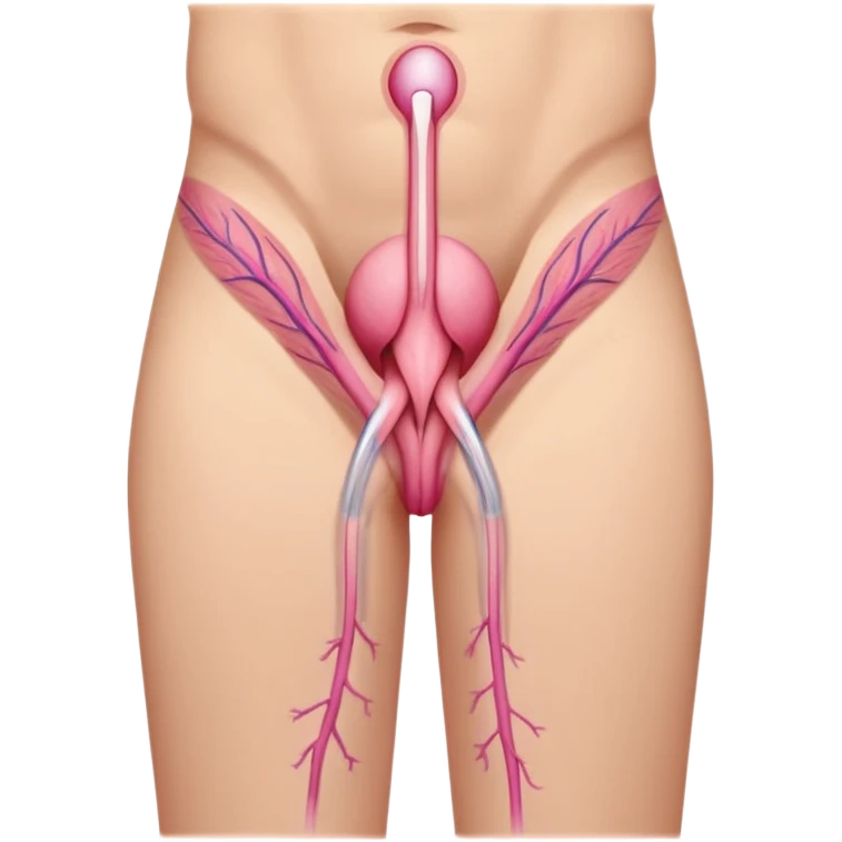 Un pene erecto, con venas prominentes y la glande rosada, penetrando una vagina. Los labios mayores y menores de la vagina son visibles, estirados alrededor del eje del pene. emoji