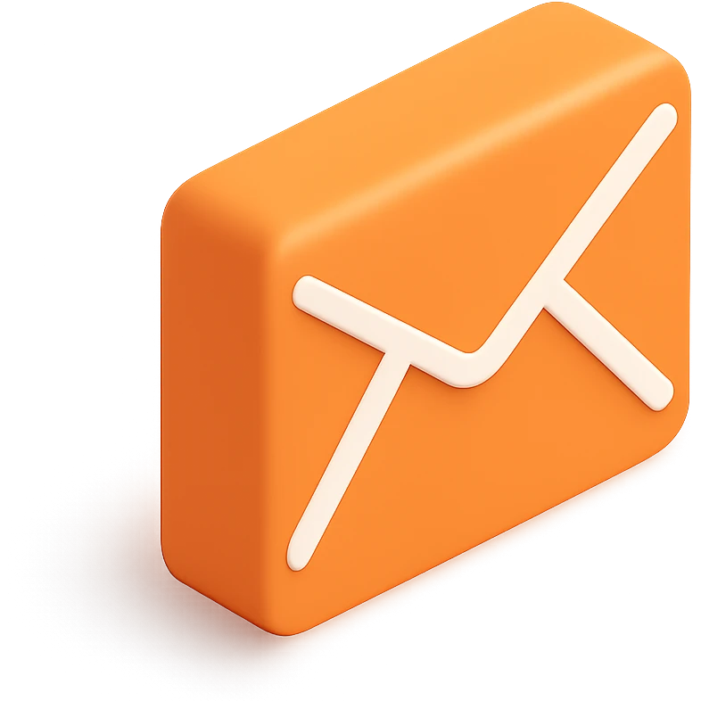 straightforward envelope email icon, 3D orange style, no background or embellishments emoji