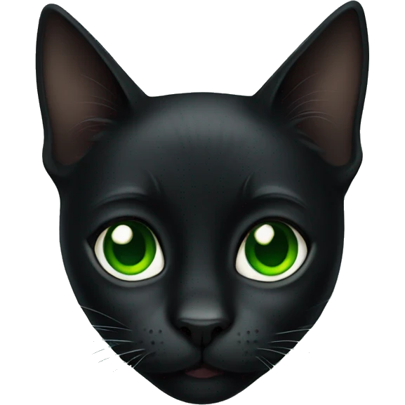 Full Black cat with Green eyes  emoji