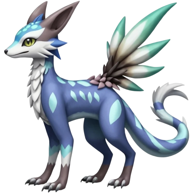 Meloetta-Sergal-Silvally-Genet-Palkia-Dialga-hybrid-fusion-Fakémon-creature, full body emoji