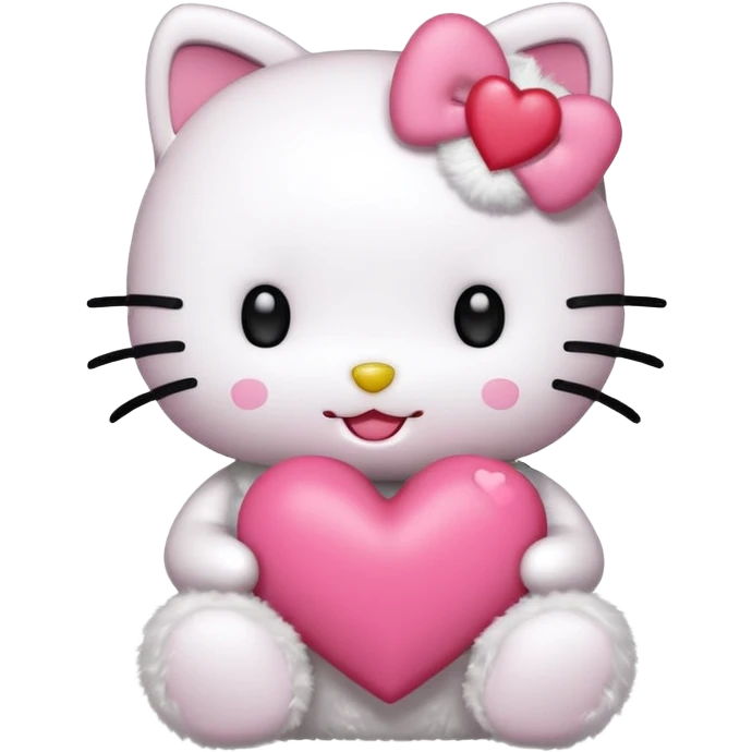 Hello Kitty holding a heart emoji