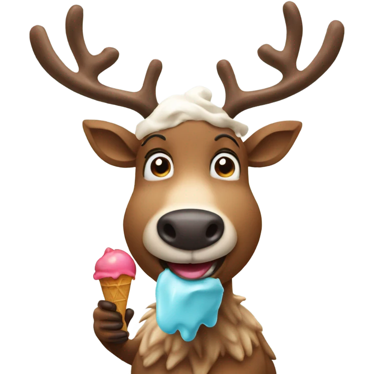 reindeer with icecream emoji