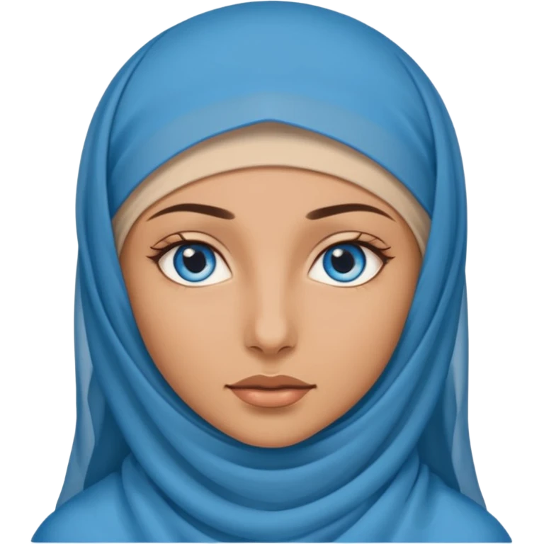 Quiero una mujer de ojos azules con velo del islam emoji