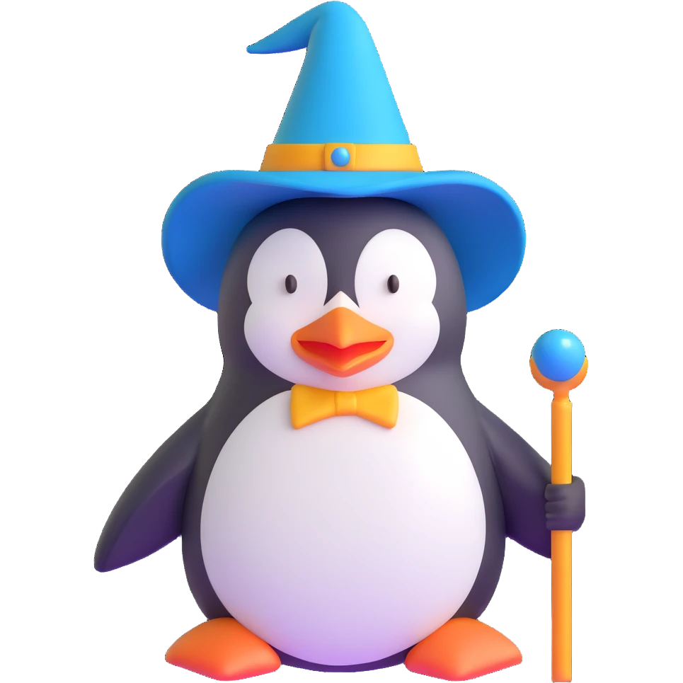 Penguin Wizard emoji