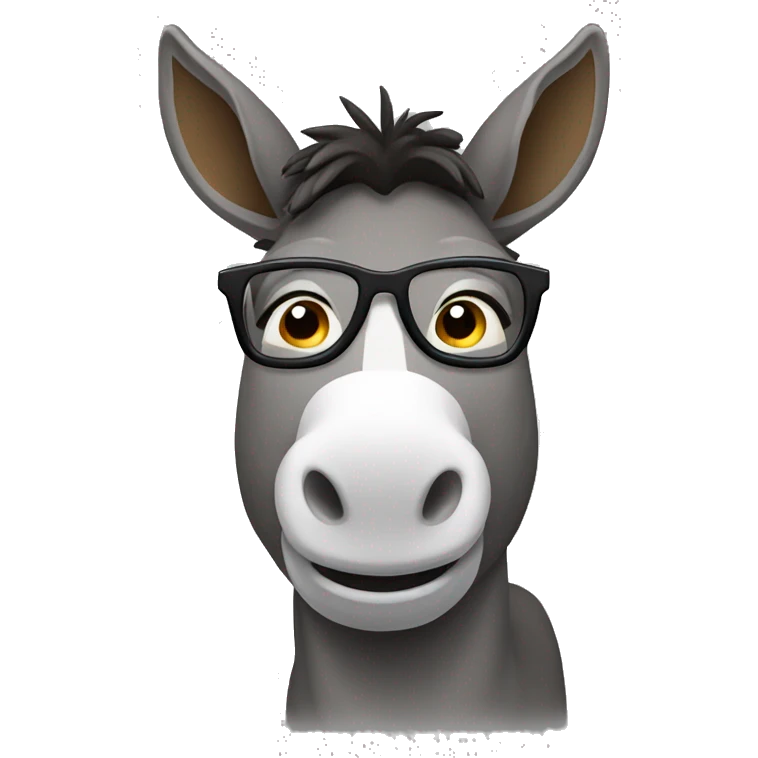 A donkey with some beard and glasses emoji