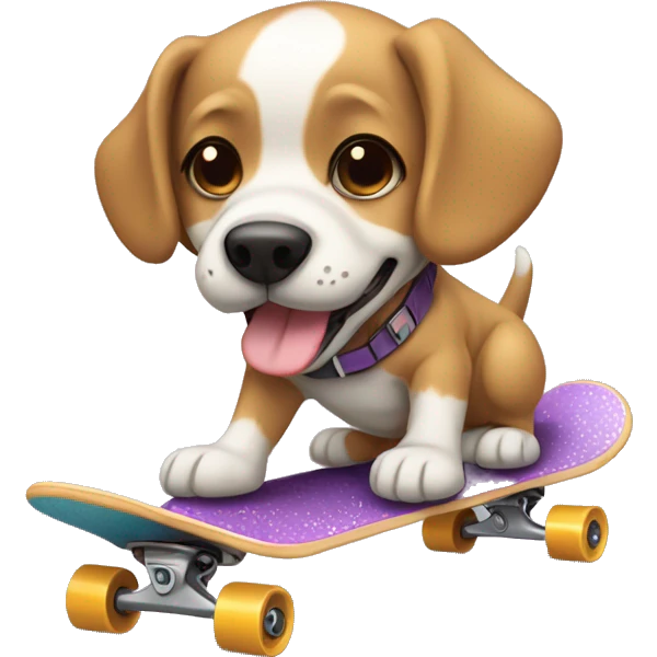 Um cachorro andando de skate emoji