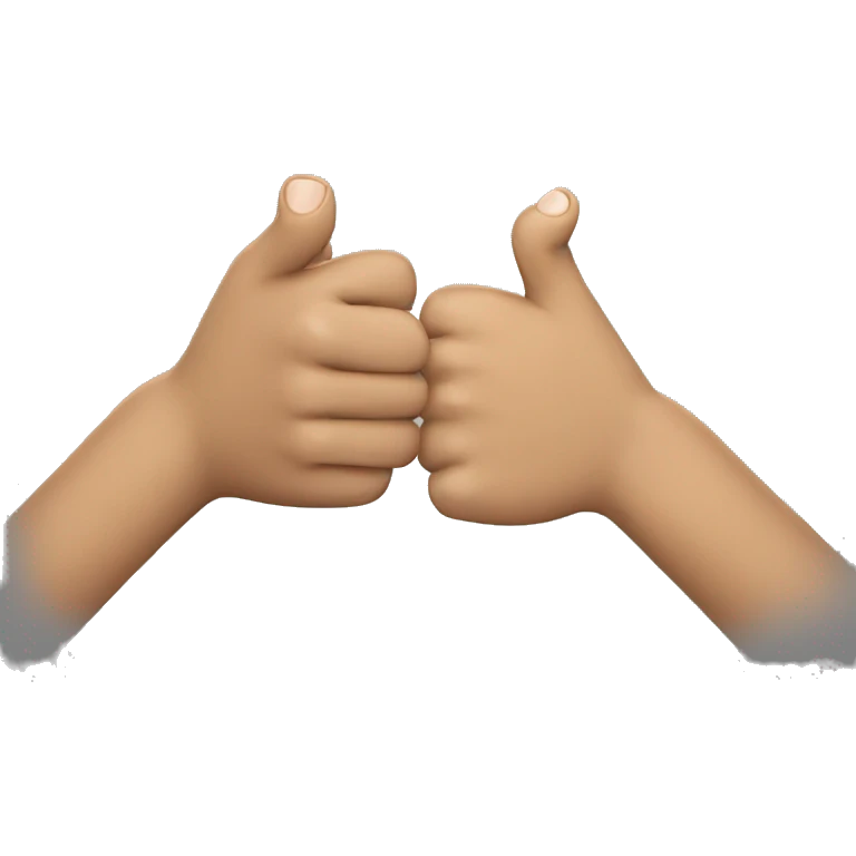 Two hand who knocking each other 3 times  emoji
