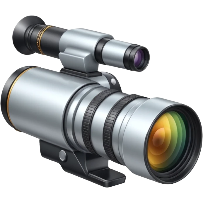 telephoto camera object icon, long zoom lens, professional DSLR body, 3D cartoon, mobile game icon style, centered, clean background, no text, no watermark
  emoji