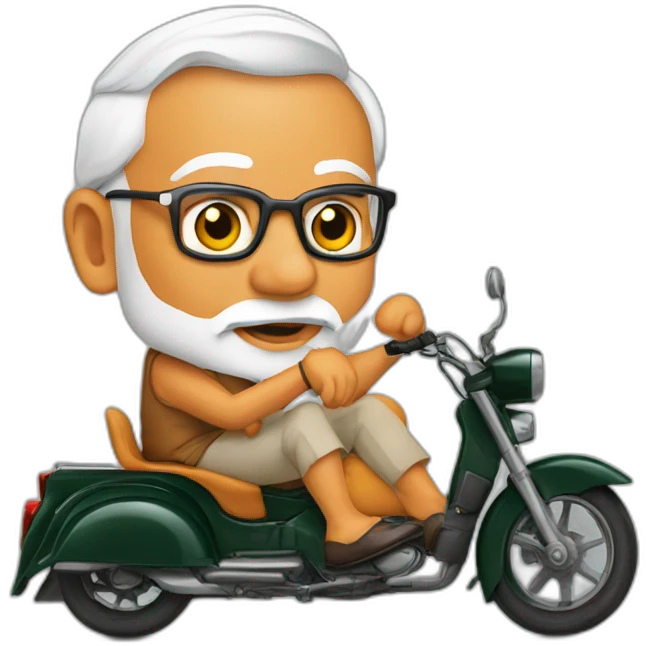 narendra modi on riskshaw emoji