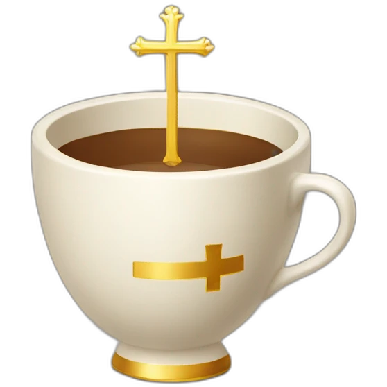 royal empty Christian cup for the winner with a cross on royal background emoji