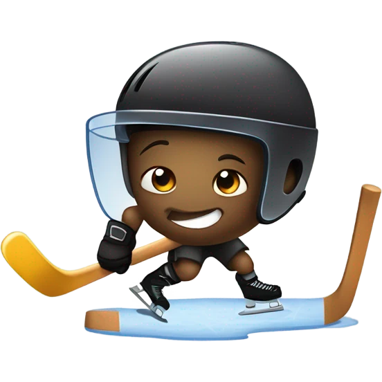 poop playing hockey emoji