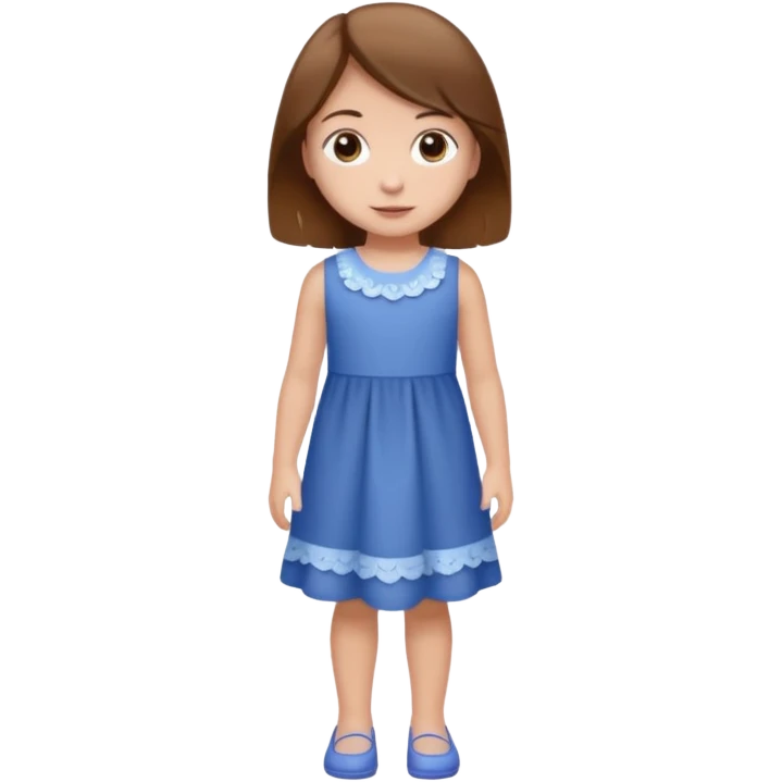 A little girl with brown hair standing  emoji