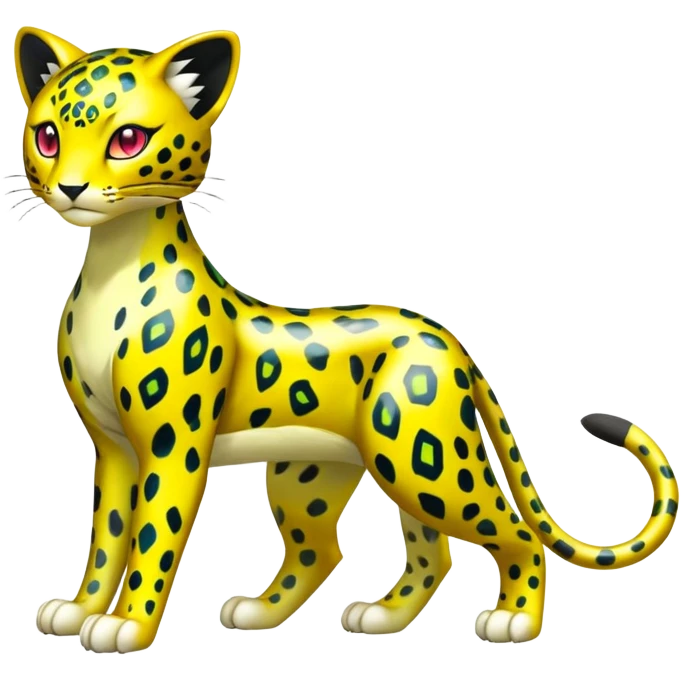 Shiny Elemental Exotic Colorful Liepard-Delcatty-Pokémon-Fakémon-hybrid-creature (full body) emoji